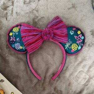 Disney Floral Embroidered Headband with Pink and Teal